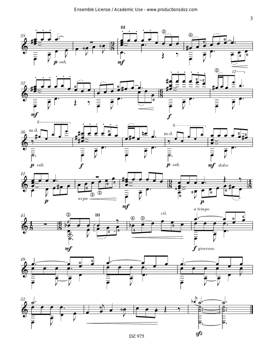 Joyce's Suite Joyce's Suite Classical Guitar scores gallery preview page 3