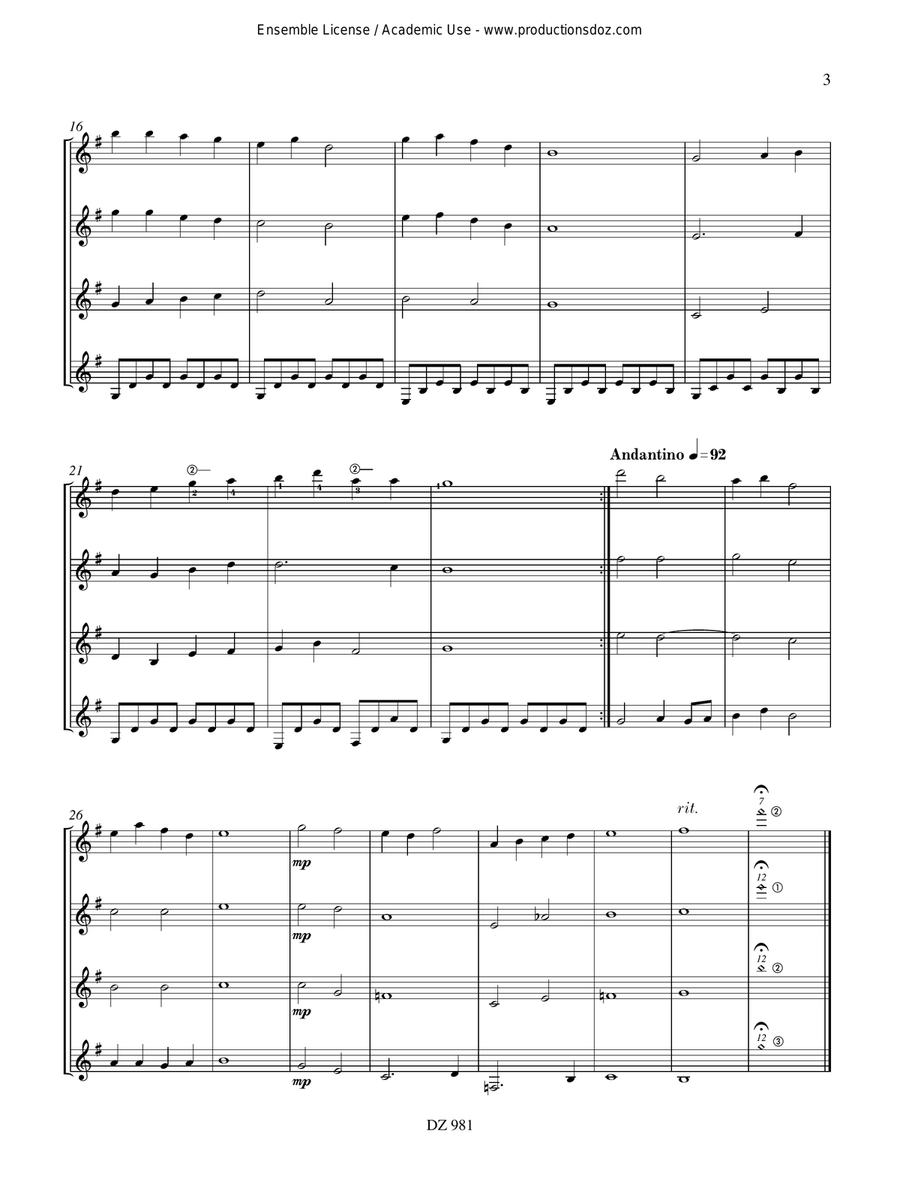 Musique facile pour 4 guitares - Japon (Les saisons japonaises, vol. 1) Guitar Ensemble scores gallery preview page 3