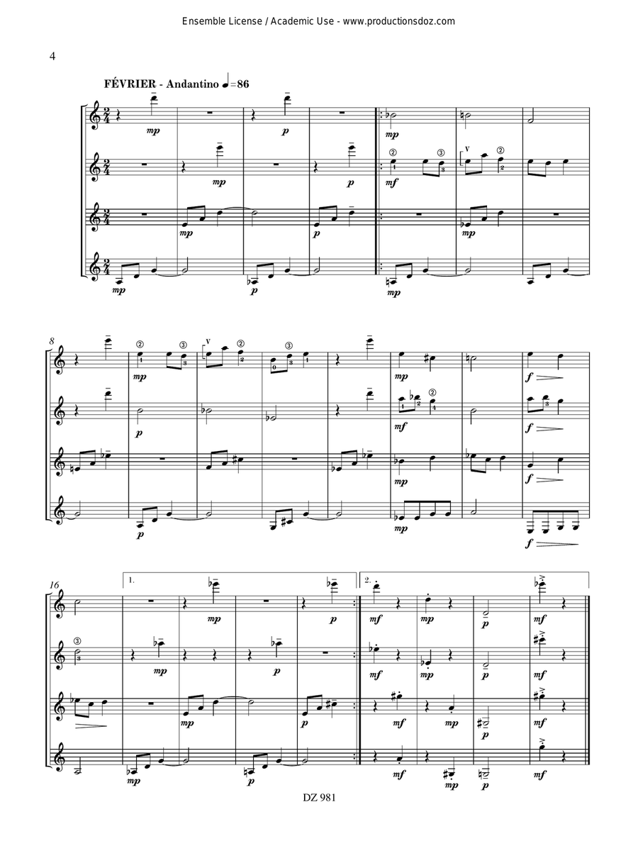 Musique facile pour 4 guitares - Japon (Les saisons japonaises, vol. 1) Guitar Ensemble scores gallery preview page 4