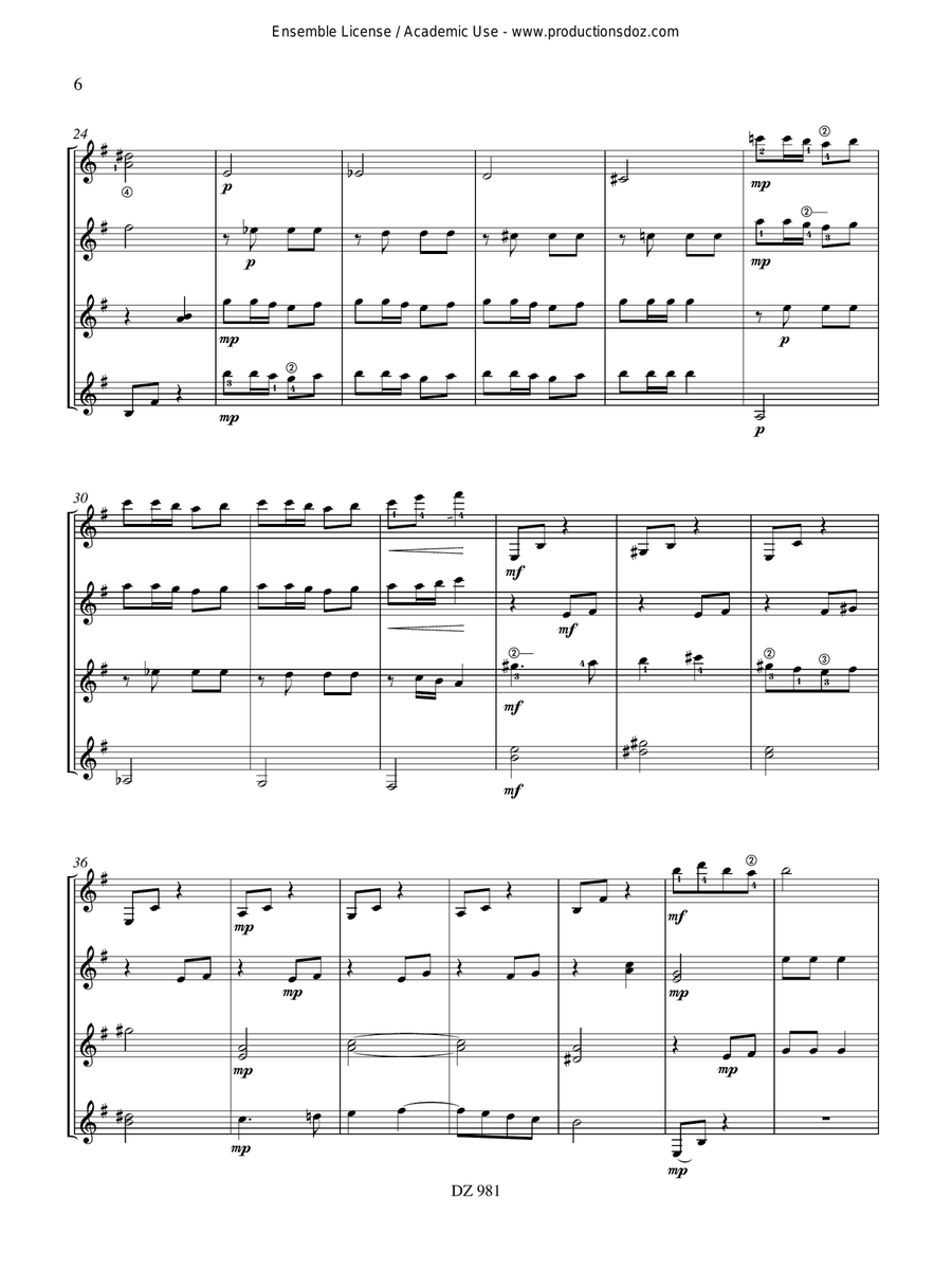 Musique facile pour 4 guitares - Japon (Les saisons japonaises, vol. 1) Guitar Ensemble scores gallery preview page 6