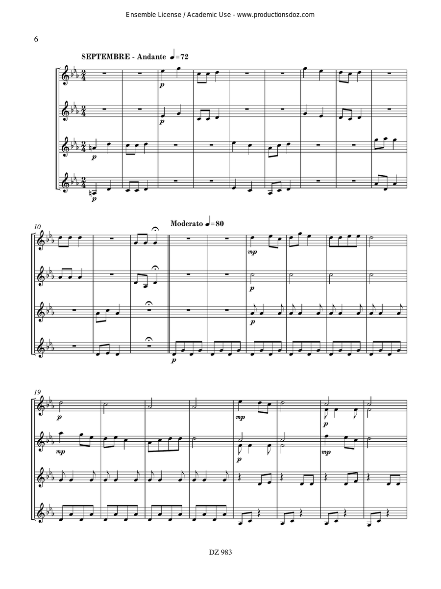 Musique facile pour 4 guitares - Japon (Les saisons japonaises, vol. 3) Guitar Ensemble scores gallery preview page 6