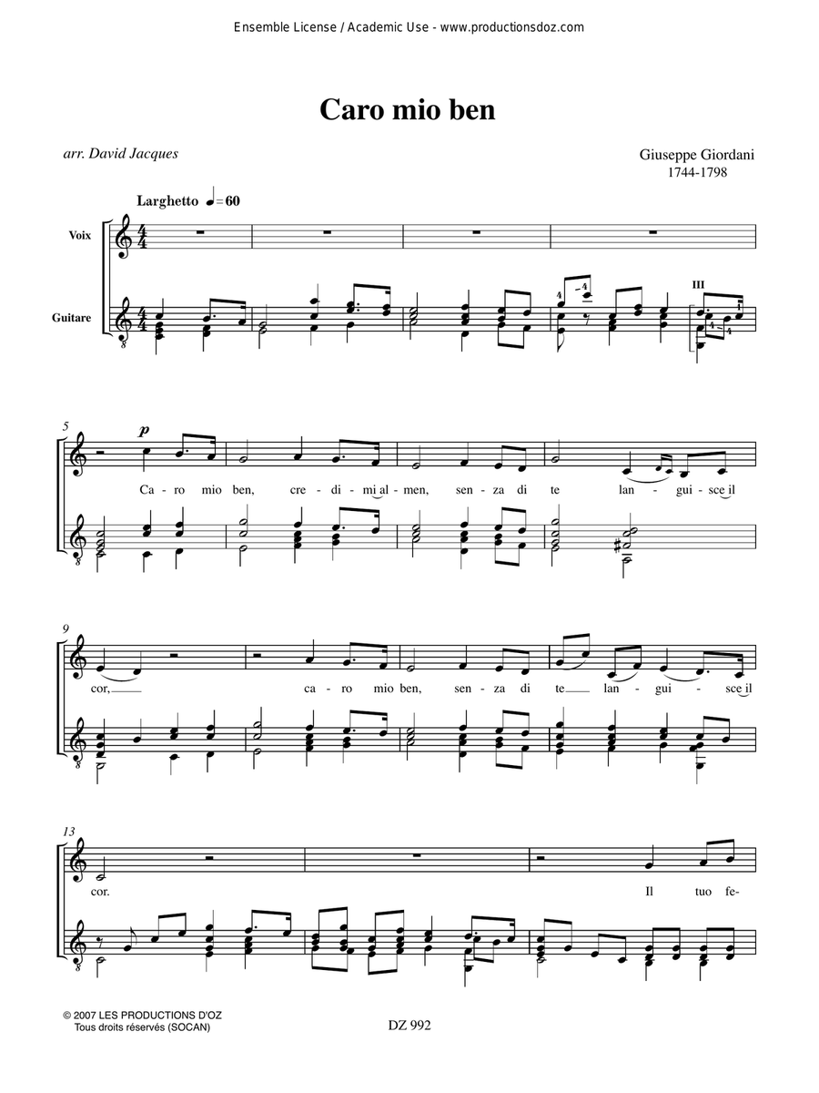 8 mélodies et airs italiens Classical Guitar scores gallery preview page 4