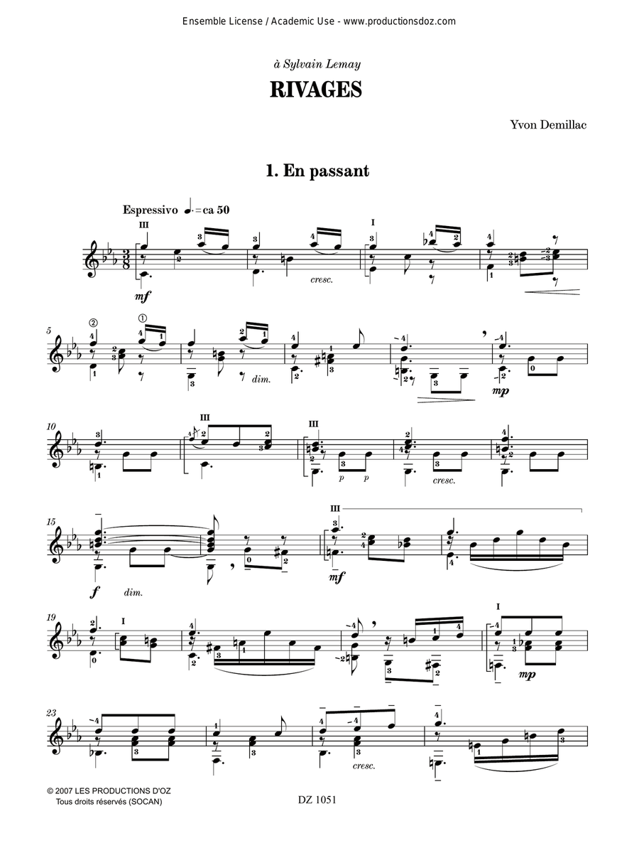 Rivages Rivages Classical Guitar scores gallery preview page 2