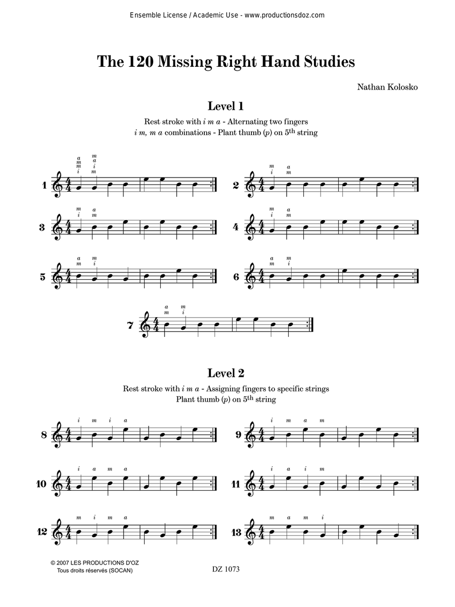 The 120 Missing Right Hand Studies Classical Guitar scores gallery preview page 2