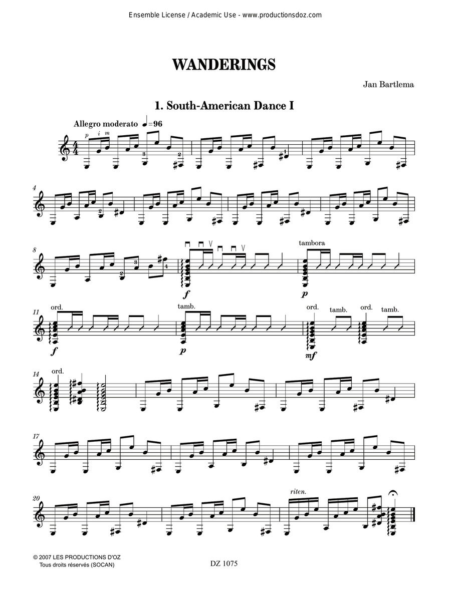 Wanderings Wanderings Classical Guitar scores gallery preview page 3