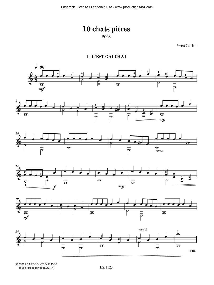 10 chats pitres, vol. 1 10 chats pitres, vol. 1 Classical Guitar scores gallery preview page 3