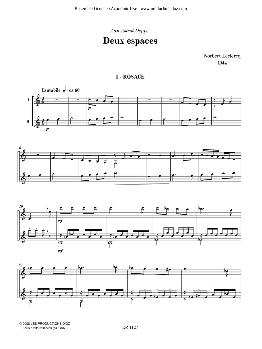 2 espaces 2 espaces Classical Guitar scores gallery preview page 3