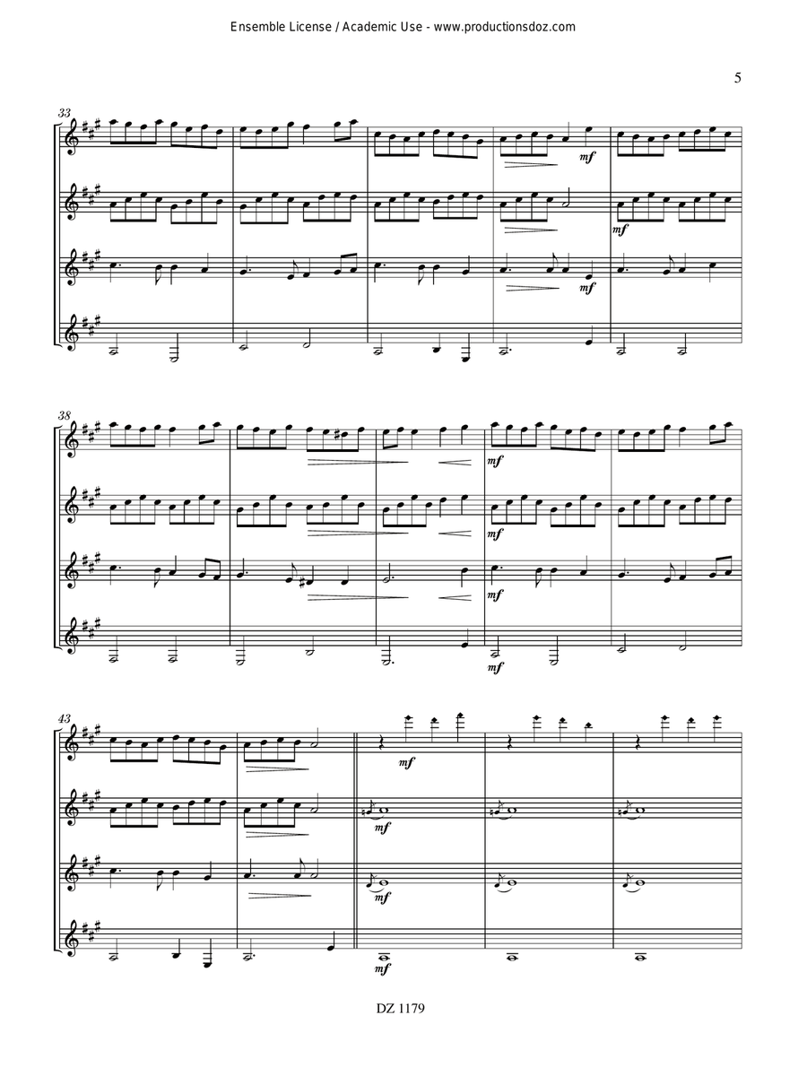 The Blue Bells of Scotland Guitar Ensemble scores gallery preview page 5