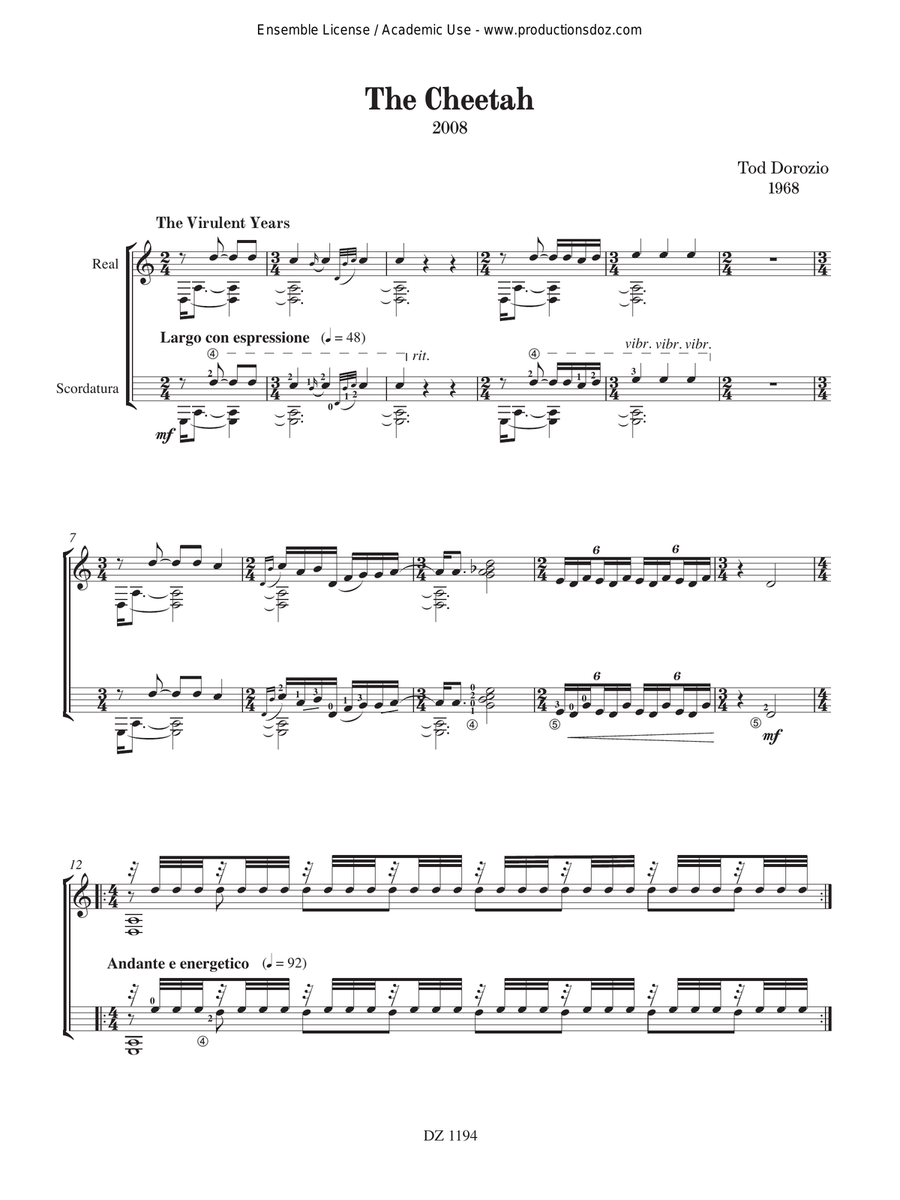 The Cheetah The Cheetah Classical Guitar scores gallery preview page 3