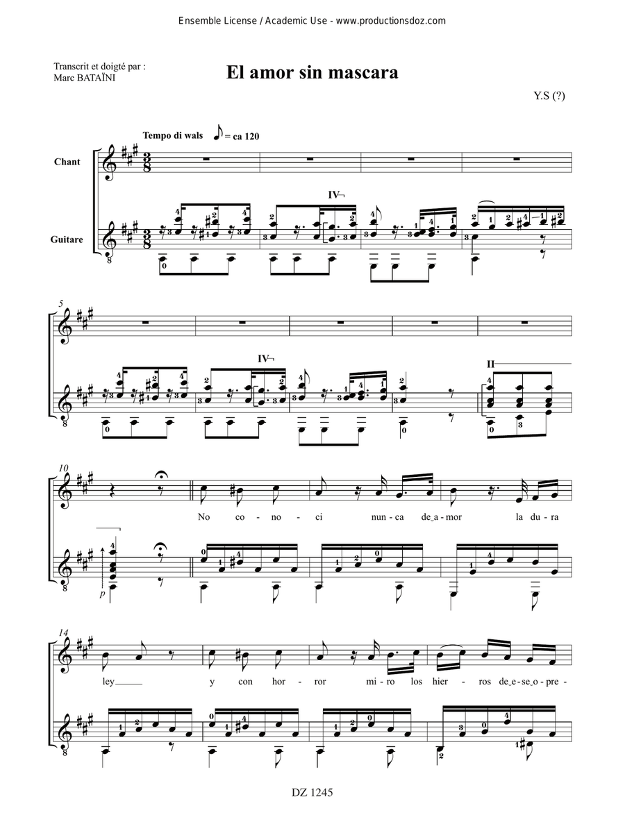 9 chansons espagnoles et latino-américaines Classical Guitar scores gallery preview page 2