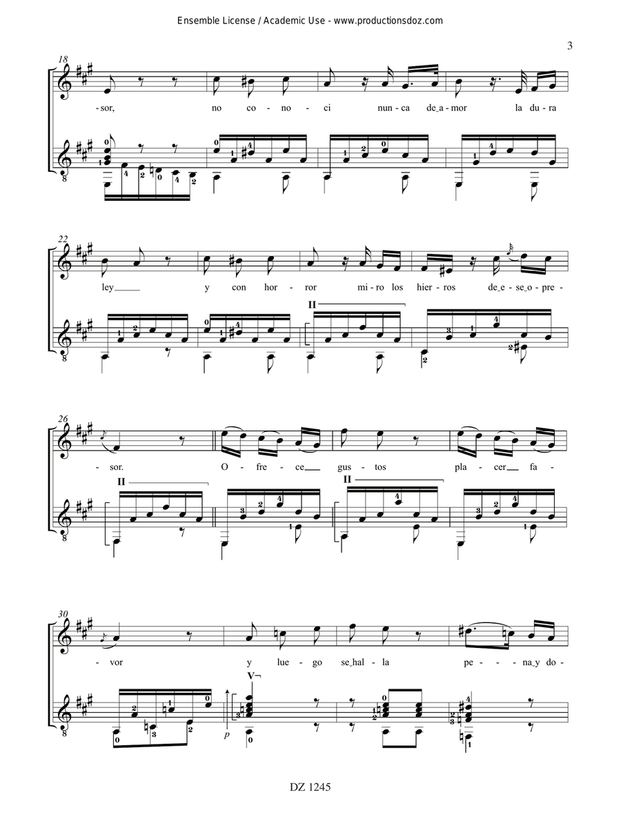 9 chansons espagnoles et latino-américaines Classical Guitar scores gallery preview page 3