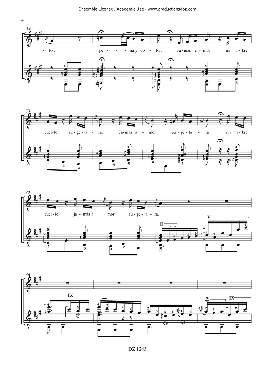 9 chansons espagnoles et latino-américaines Classical Guitar scores gallery preview page 4