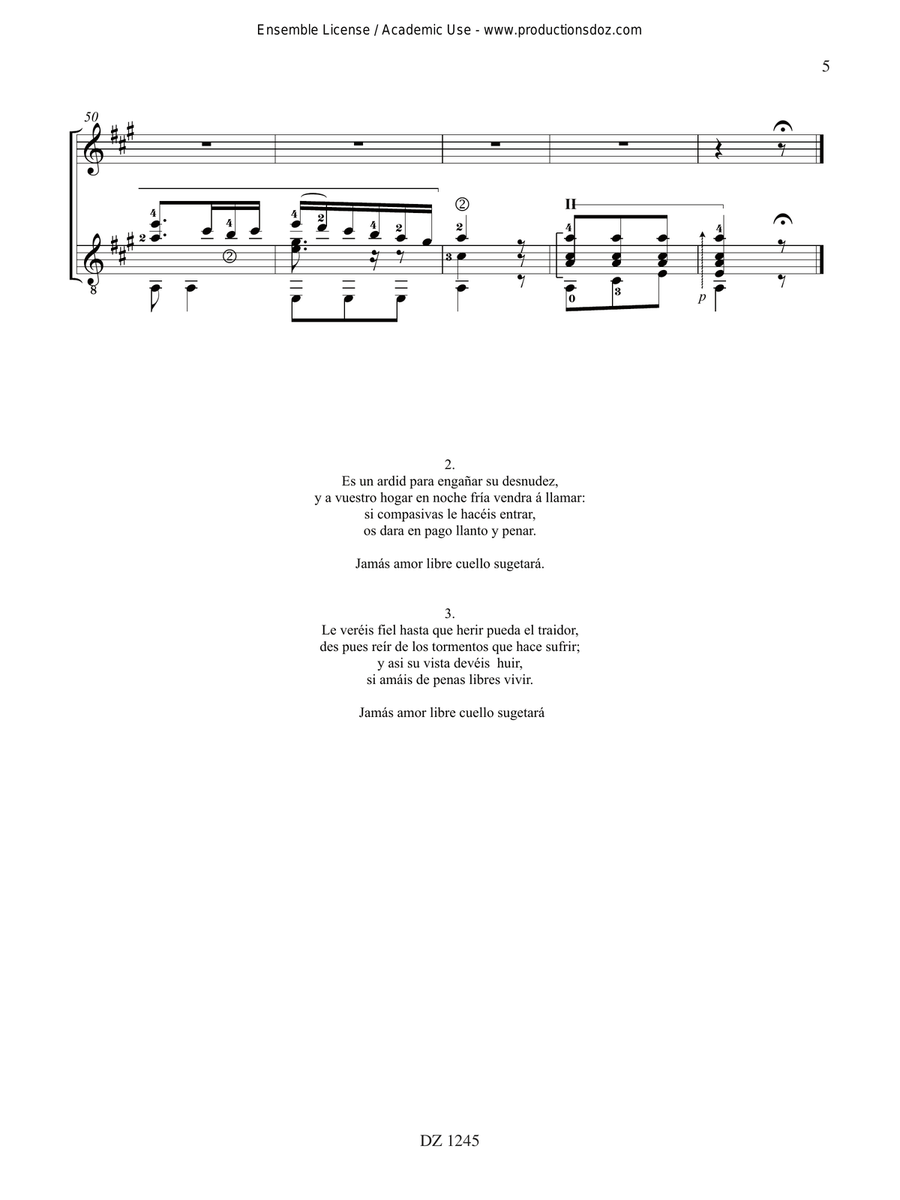 9 chansons espagnoles et latino-américaines Classical Guitar scores gallery preview page 5