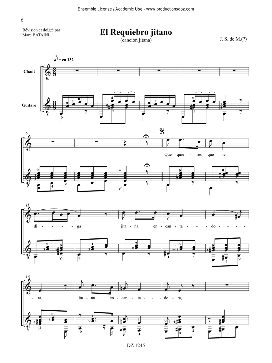 9 chansons espagnoles et latino-américaines Classical Guitar scores gallery preview page 6