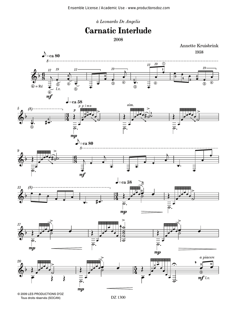 Carnatic Interlude Carnatic Interlude Classical Guitar scores gallery preview page 2