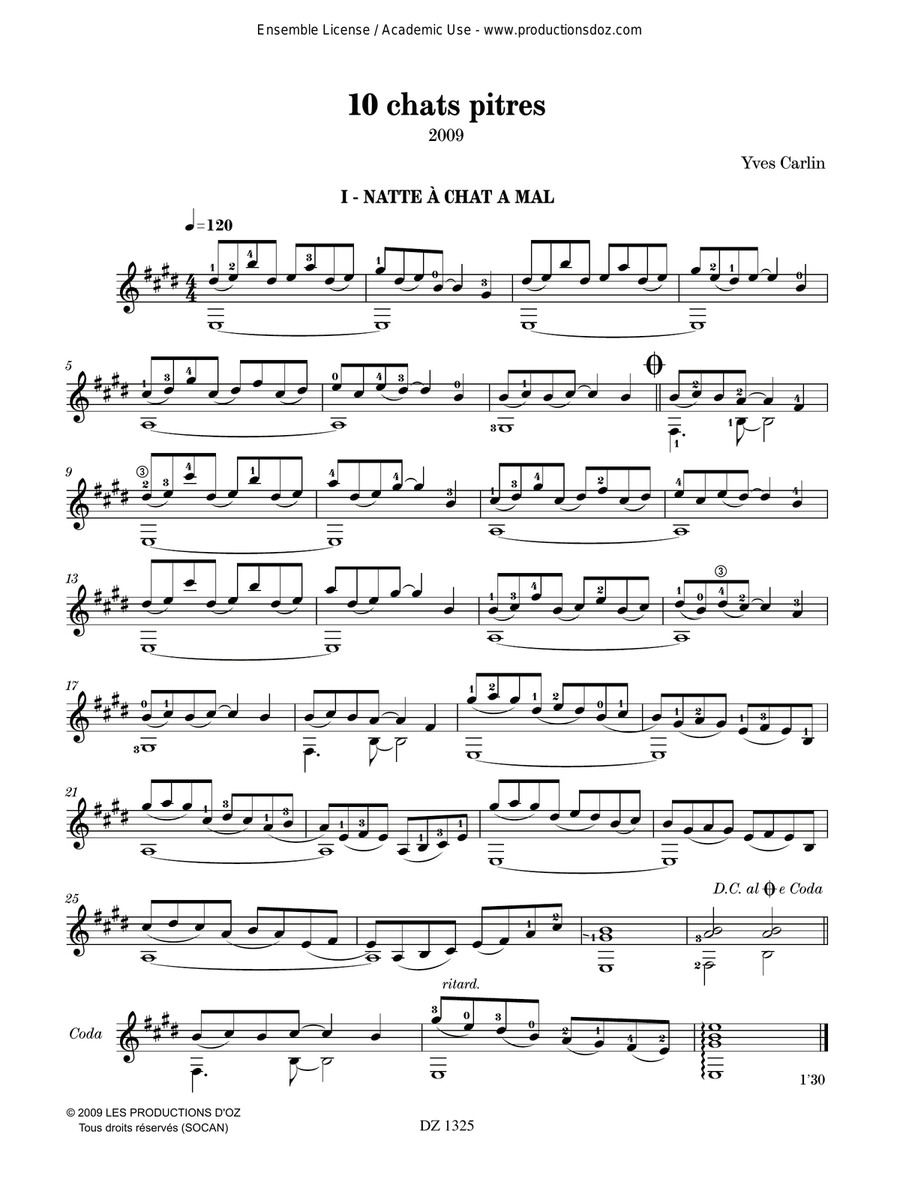 10 chats pitres, vol. 5 10 chats pitres, vol. 5 Classical Guitar scores gallery preview page 3