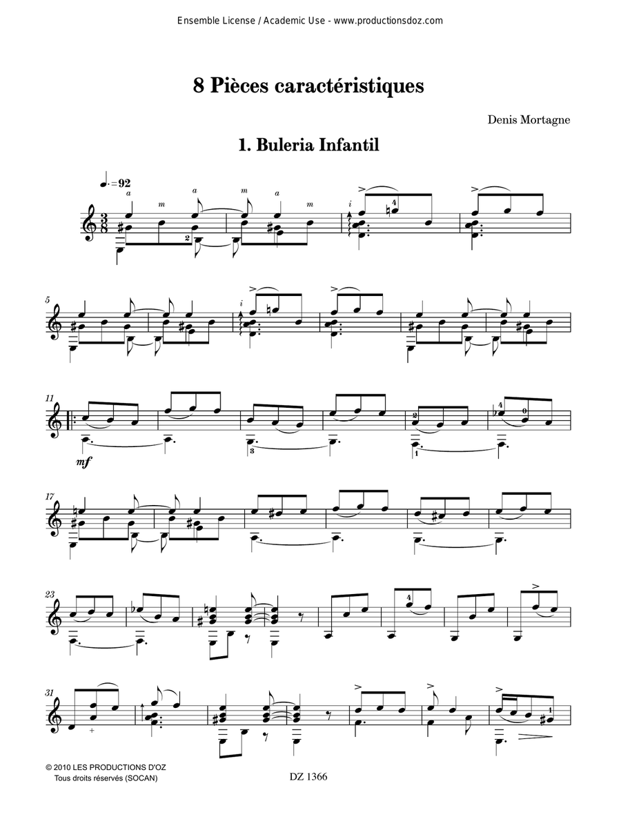 Album de vacances, vol. 6 / 8 Pièces caractéristiques Classical Guitar scores gallery preview page 4
