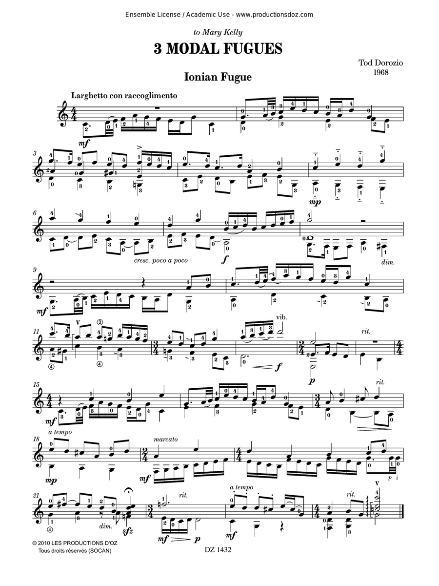 3 Modal Fugues 3 Modal Fugues Classical Guitar scores gallery preview page 2