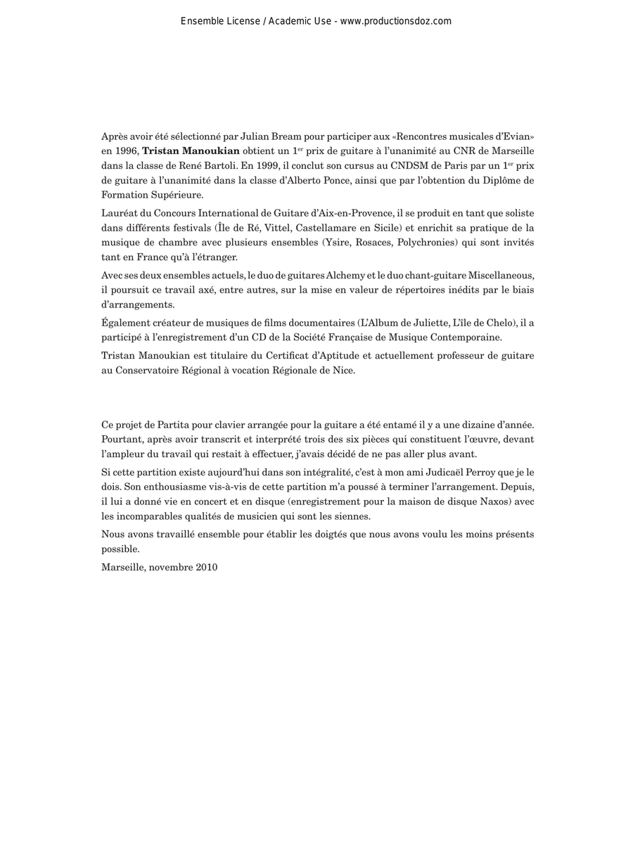 Partita BWV 826 Partita BWV 826 Classical Guitar scores gallery preview page 3