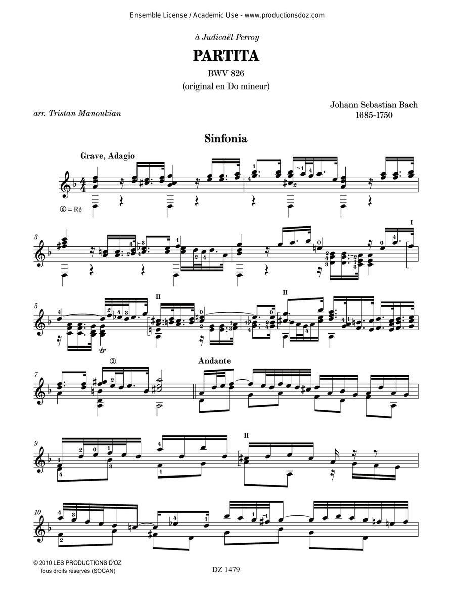 Partita BWV 826 Partita BWV 826 Classical Guitar scores gallery preview page 4