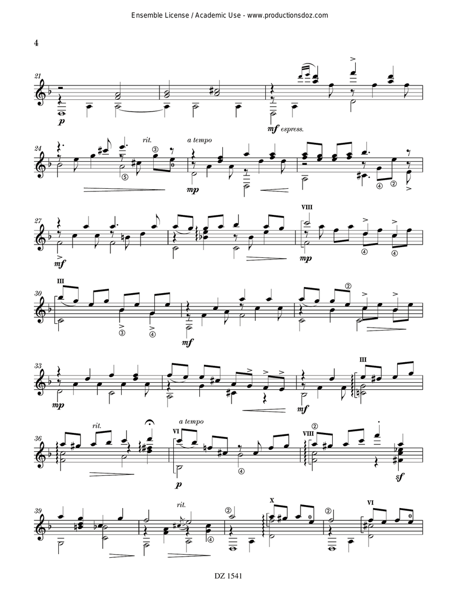 Farewell Serenade Farewell Serenade Classical Guitar scores gallery preview page 4