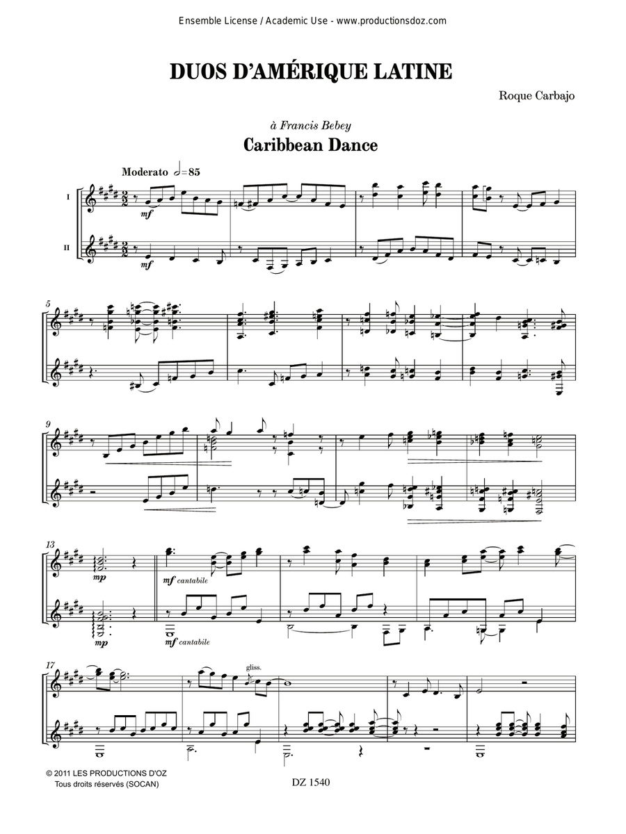 Duos d’Amérique latine Duos d’Amérique latine Classical Guitar scores gallery preview page 5