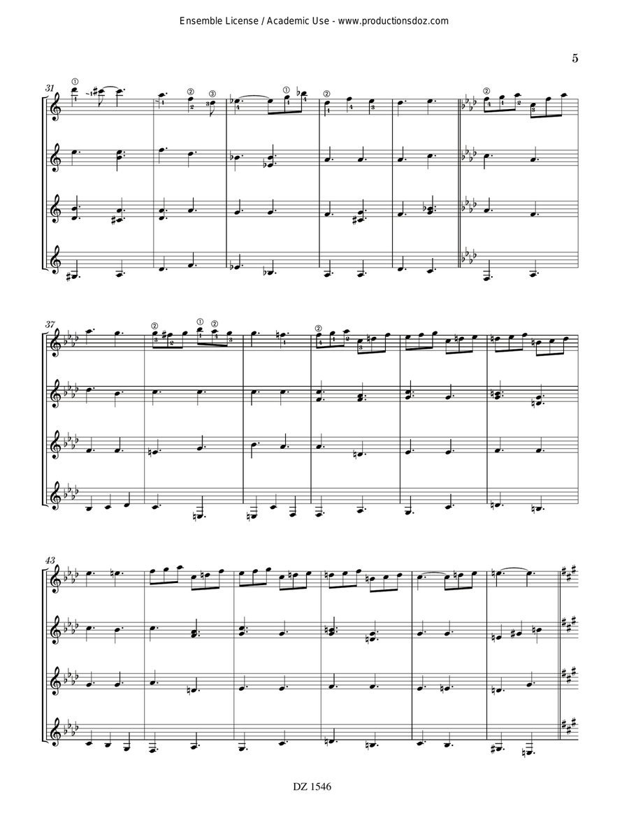 Quant au matin tu t’éveilles Guitar Ensemble scores gallery preview page 5