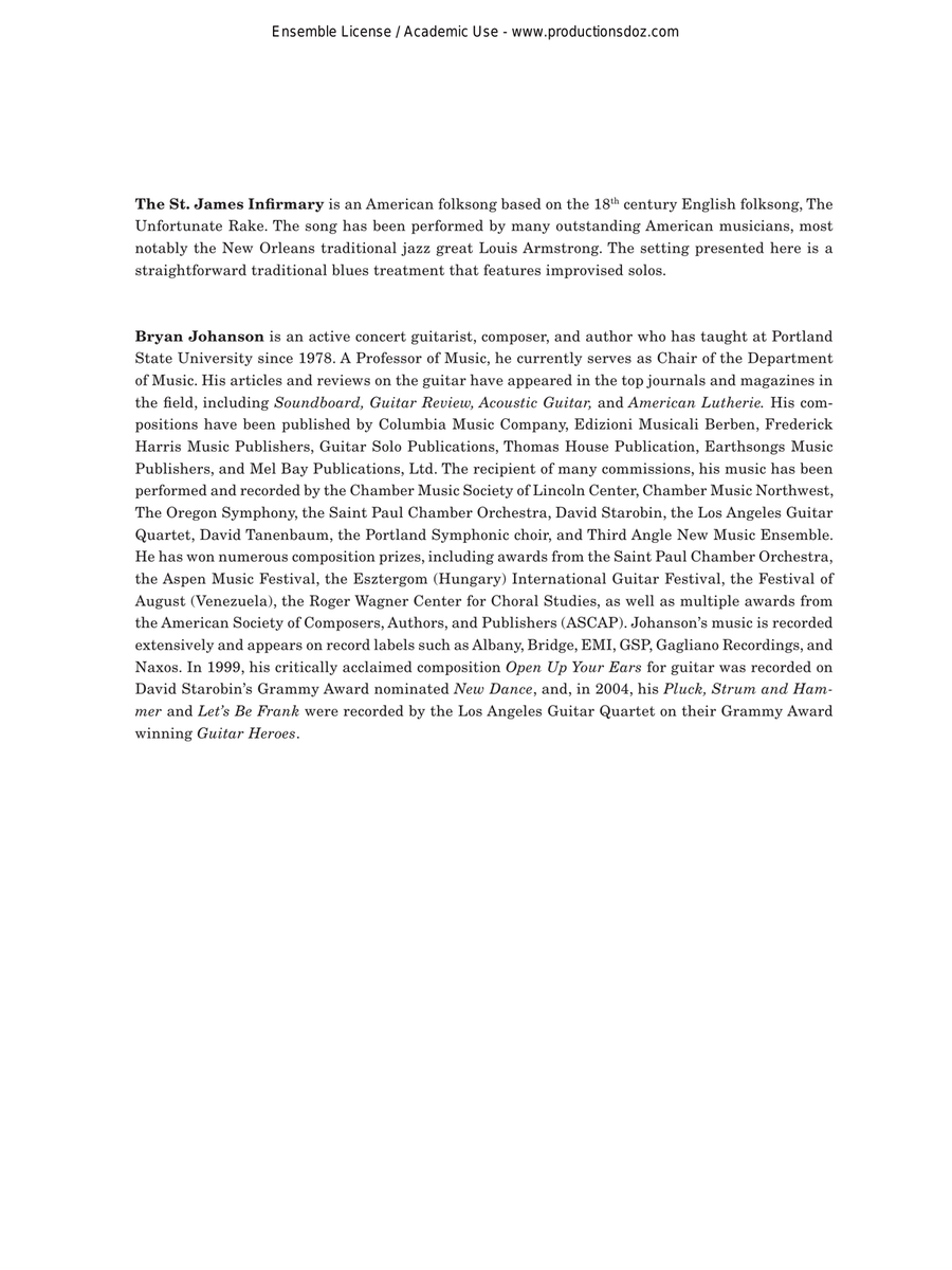 The St. James Infirmary The St. James Infirmary Guitar Ensemble scores gallery preview page 2