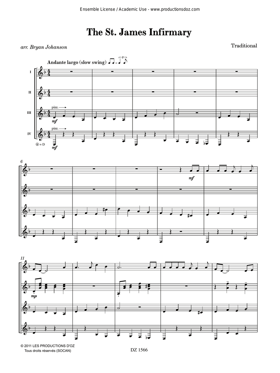 The St. James Infirmary The St. James Infirmary Guitar Ensemble scores gallery preview page 3