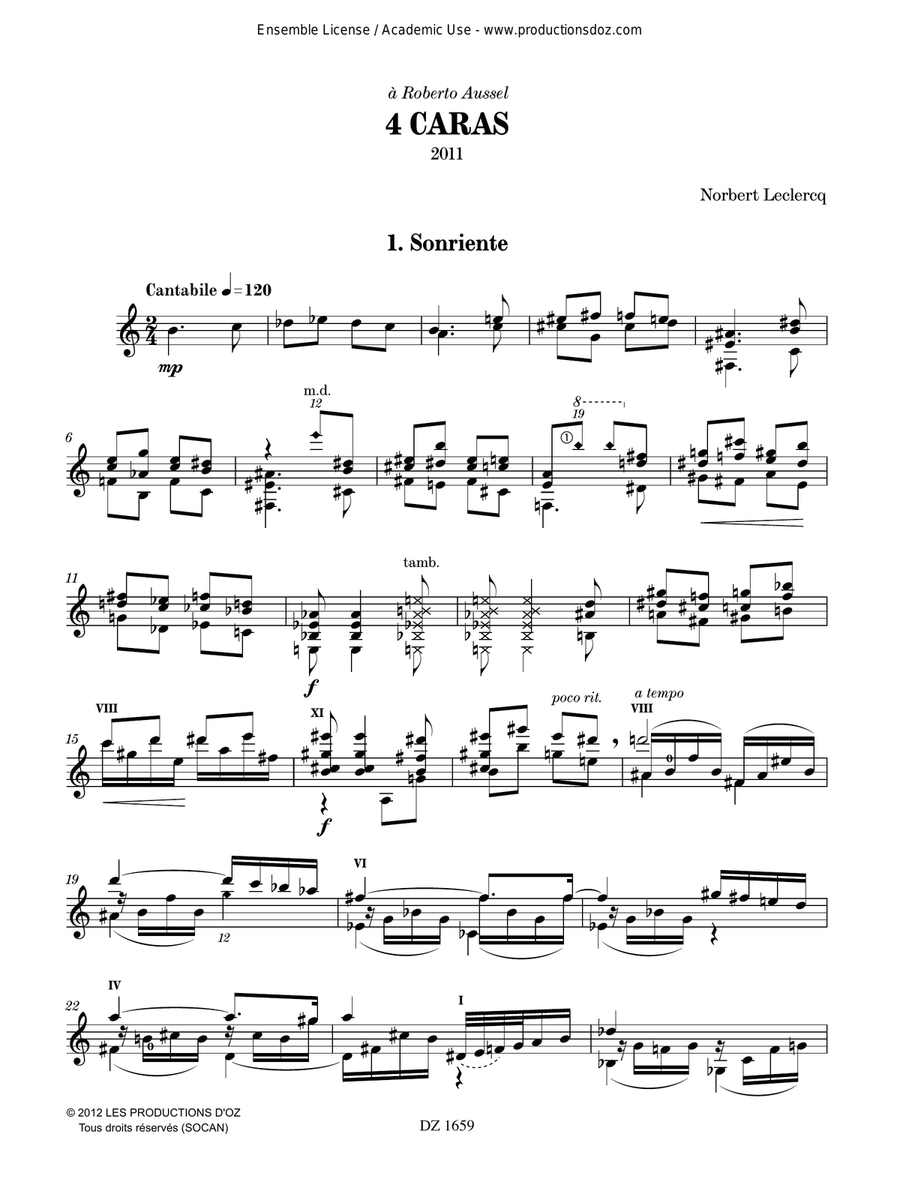 4 Caras 4 Caras Classical Guitar scores gallery preview page 2