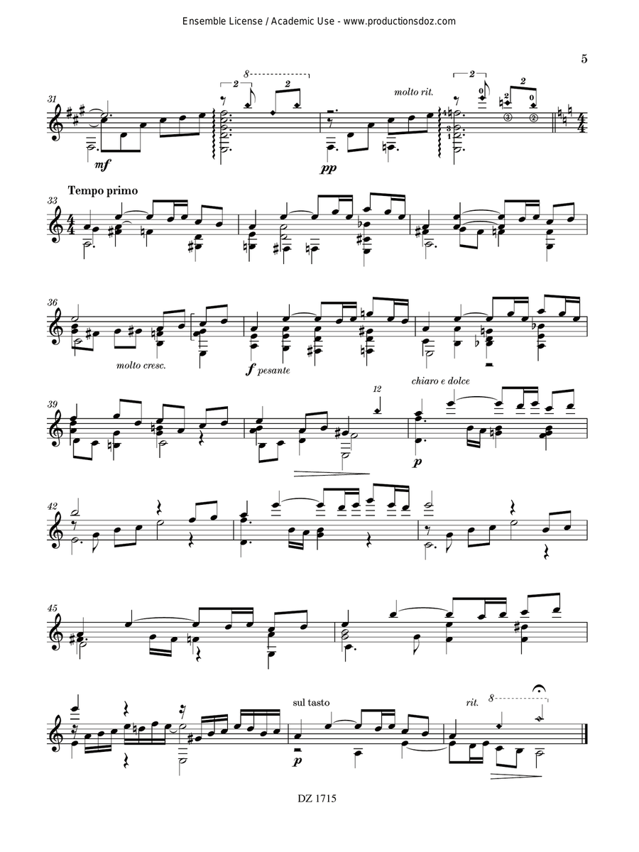 Three Lyric Pieces Three Lyric Pieces Classical Guitar scores gallery preview page 6