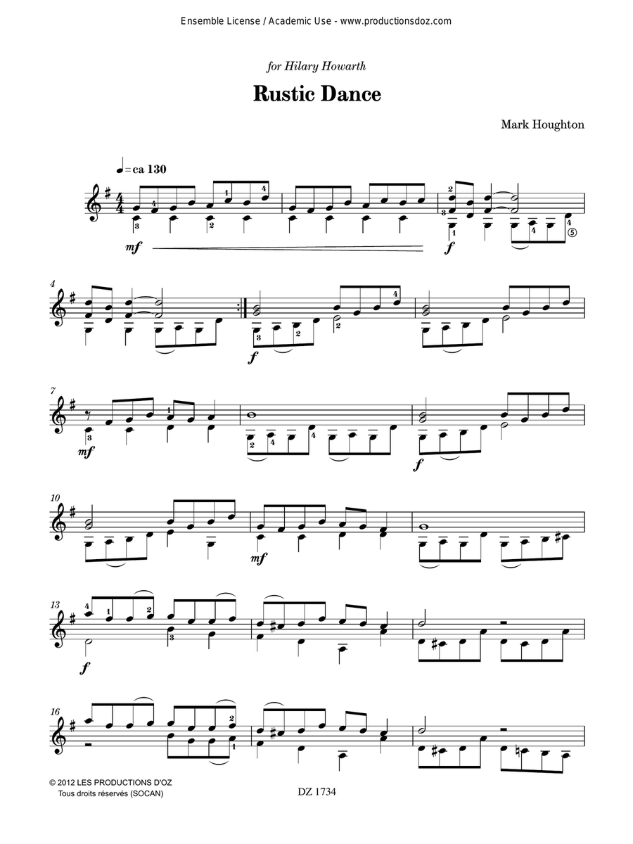 25 Sketches - Rustic Dance Classical Guitar scores gallery preview page 2
