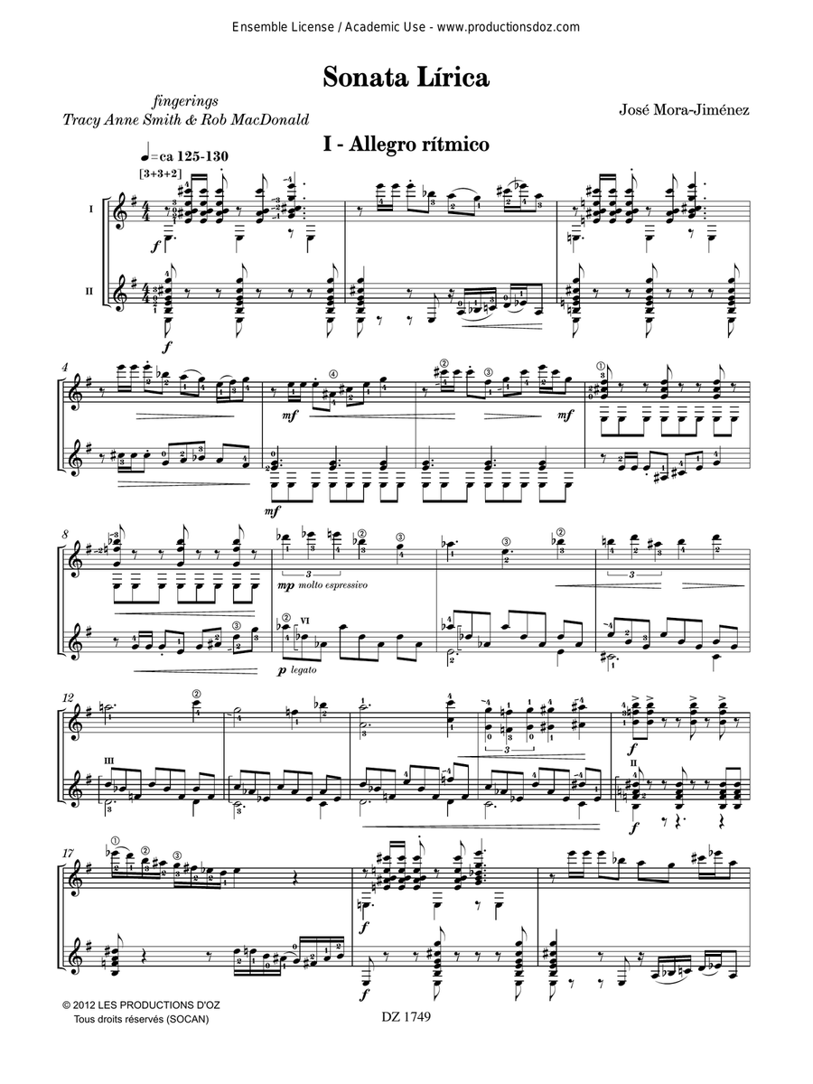 Sonata Lírica Sonata Lírica Classical Guitar scores gallery preview page 3