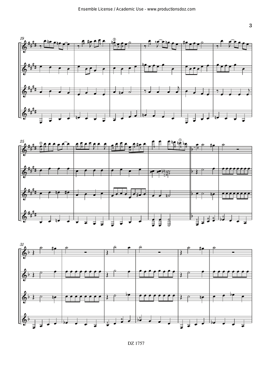 Musique facile pour 4 guitares - États-Unis (Blues du Mississippi) Guitar Ensemble scores gallery preview page 4