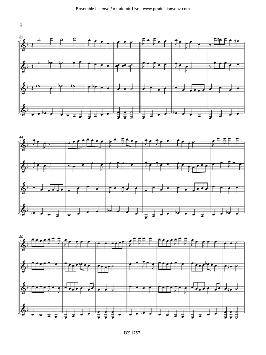 Musique facile pour 4 guitares - États-Unis (Blues du Mississippi) Guitar Ensemble scores gallery preview page 5