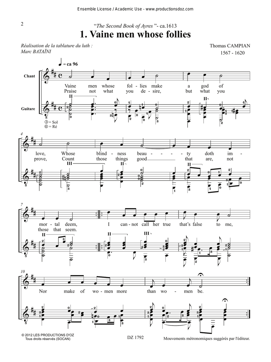 The Second Book of Ayres The Second Book of Ayres Classical Guitar scores gallery preview page 2