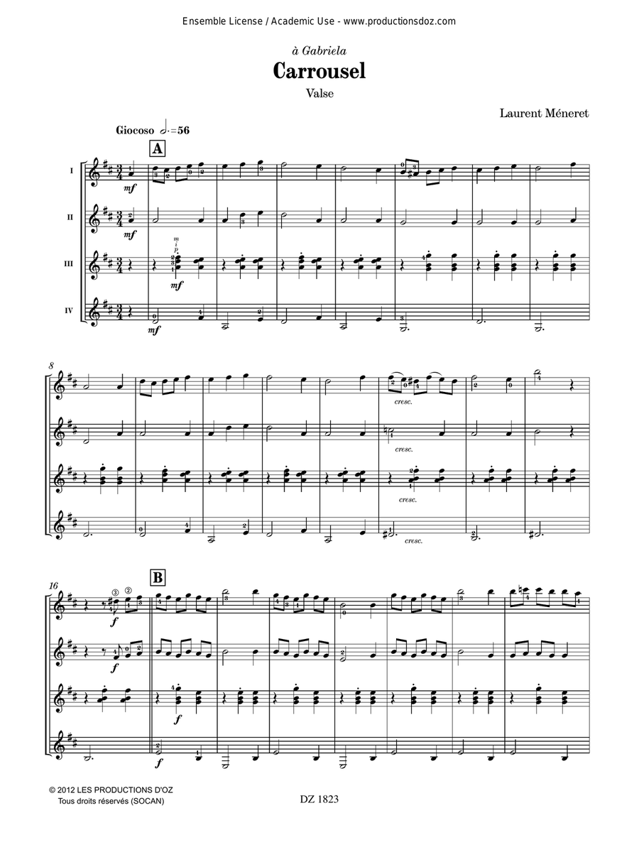 Carrousel Carrousel Guitar Ensemble scores gallery preview page 2