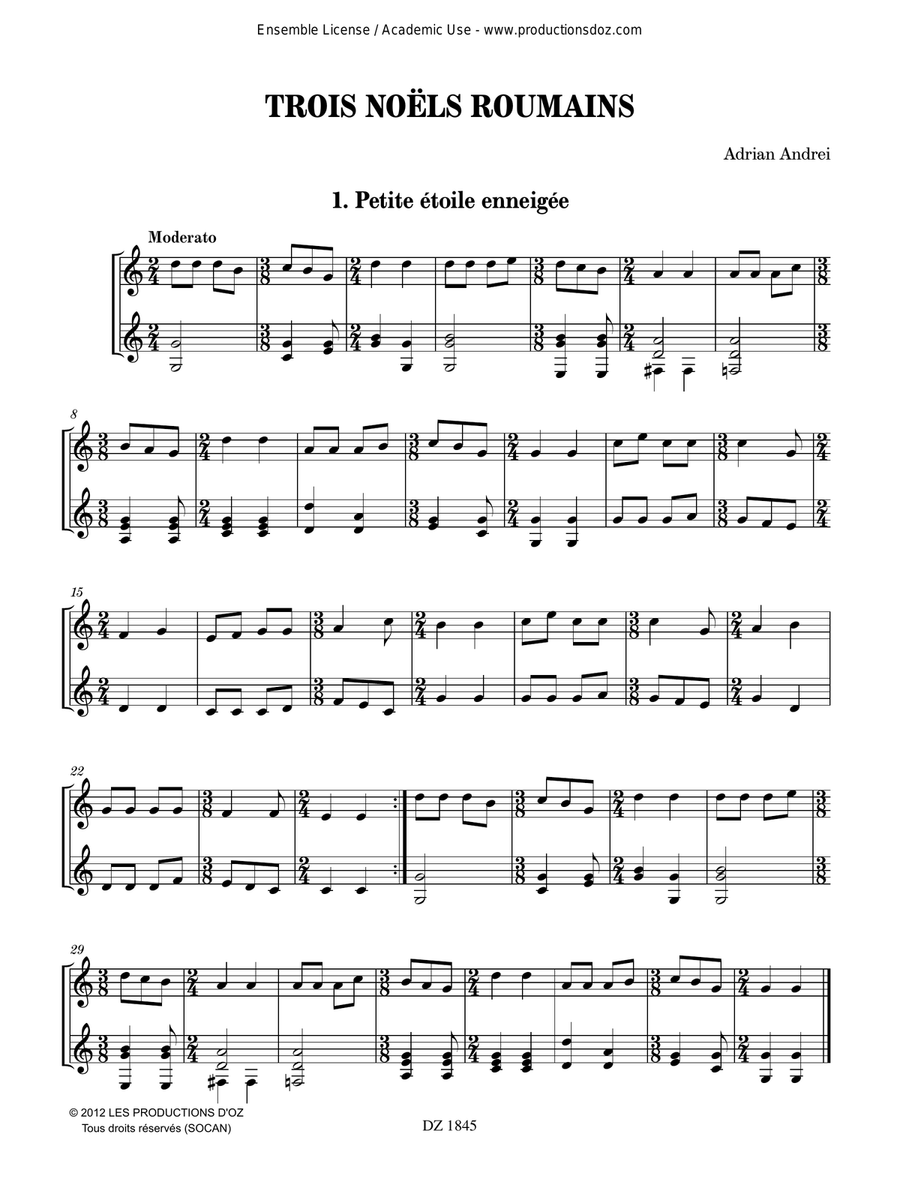 Trois noëls roumains Trois noëls roumains Classical Guitar scores gallery preview page 2