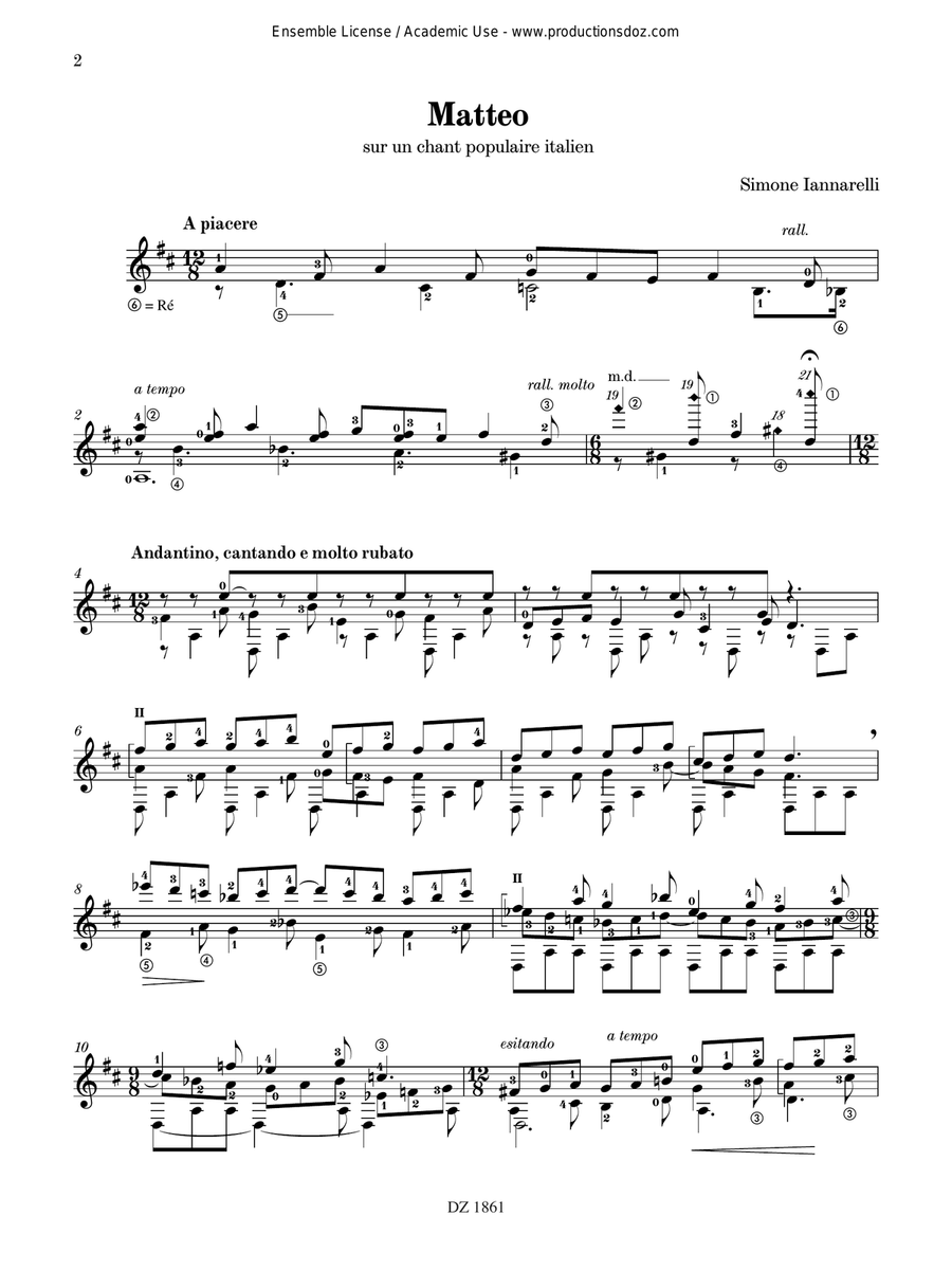 Matteo Matteo Classical Guitar scores gallery preview page 2