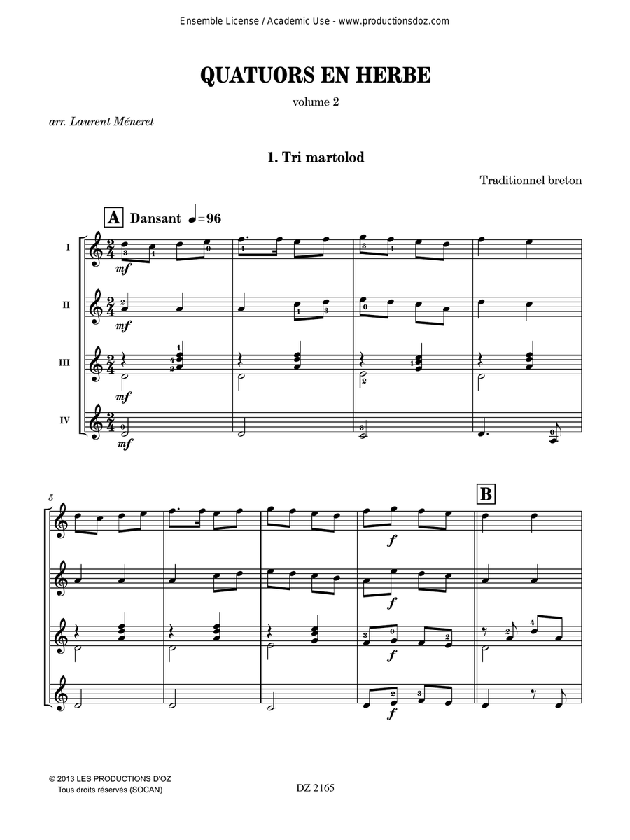 Quatuors en herbe, vol. 2 Guitar Ensemble scores gallery preview page 2