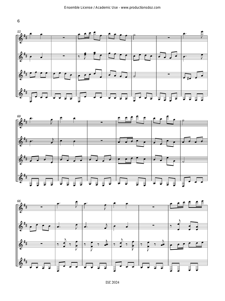 Musique facile pour 4 guitares - Pologne (Polka de Varsovie) Guitar Ensemble scores gallery preview page 6