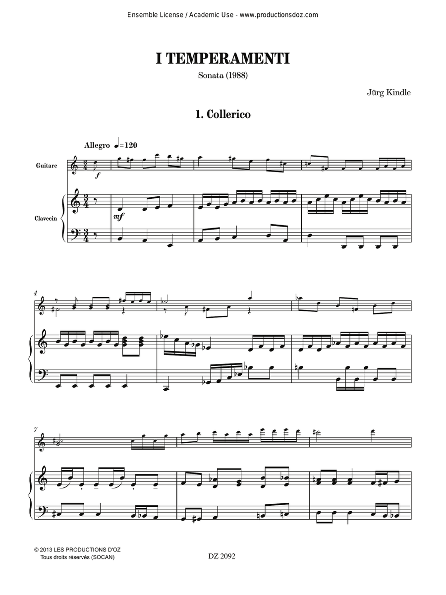 I Temperamenti I Temperamenti Classical Guitar scores gallery preview page 3
