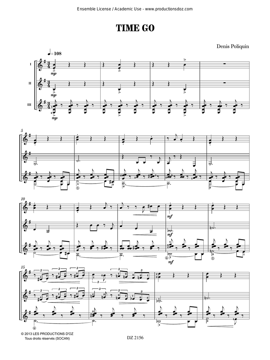 Time Go Time Go Guitar Ensemble scores gallery preview page 3