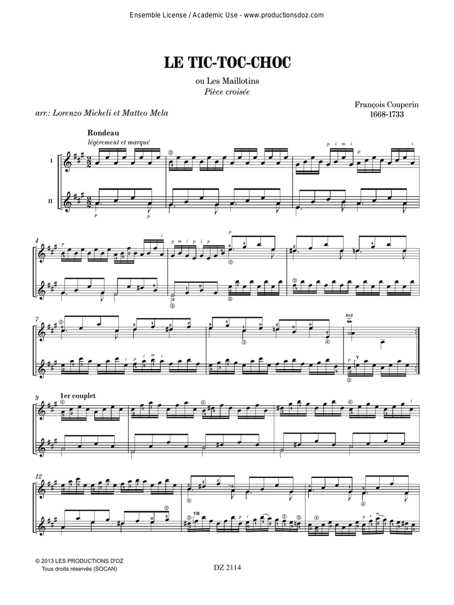 Le tic-toc-choc Classical Guitar scores gallery preview page 3