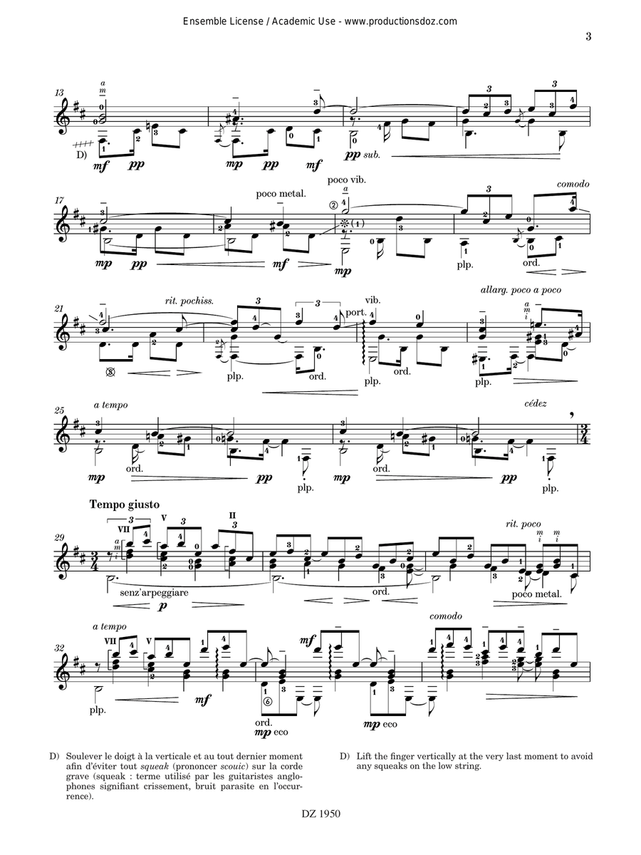 Les 100 de Roland Dyens - Alba nera Classical Guitar scores gallery preview page 3