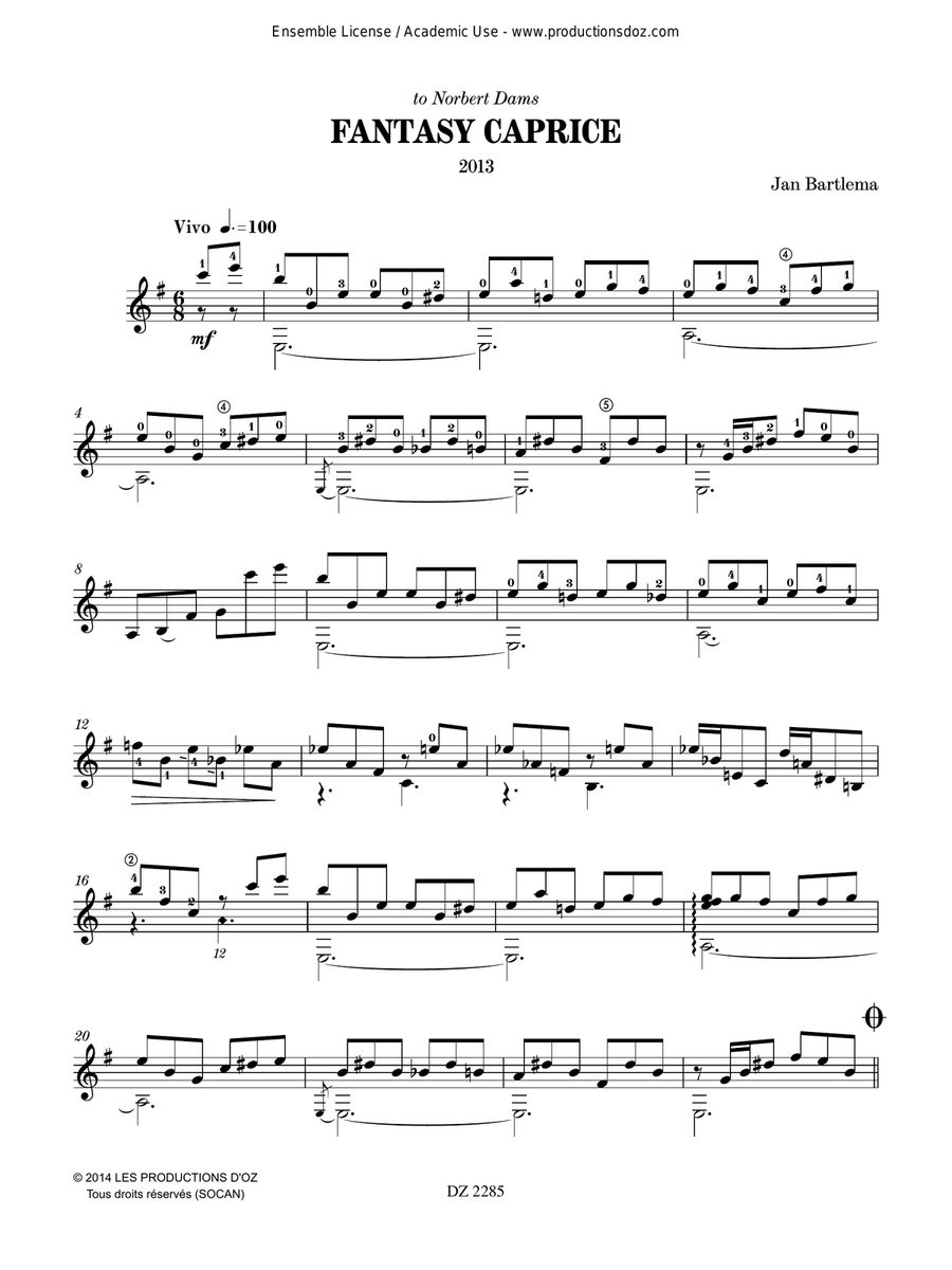 Fantasy caprice Fantasy caprice Classical Guitar scores gallery preview page 3