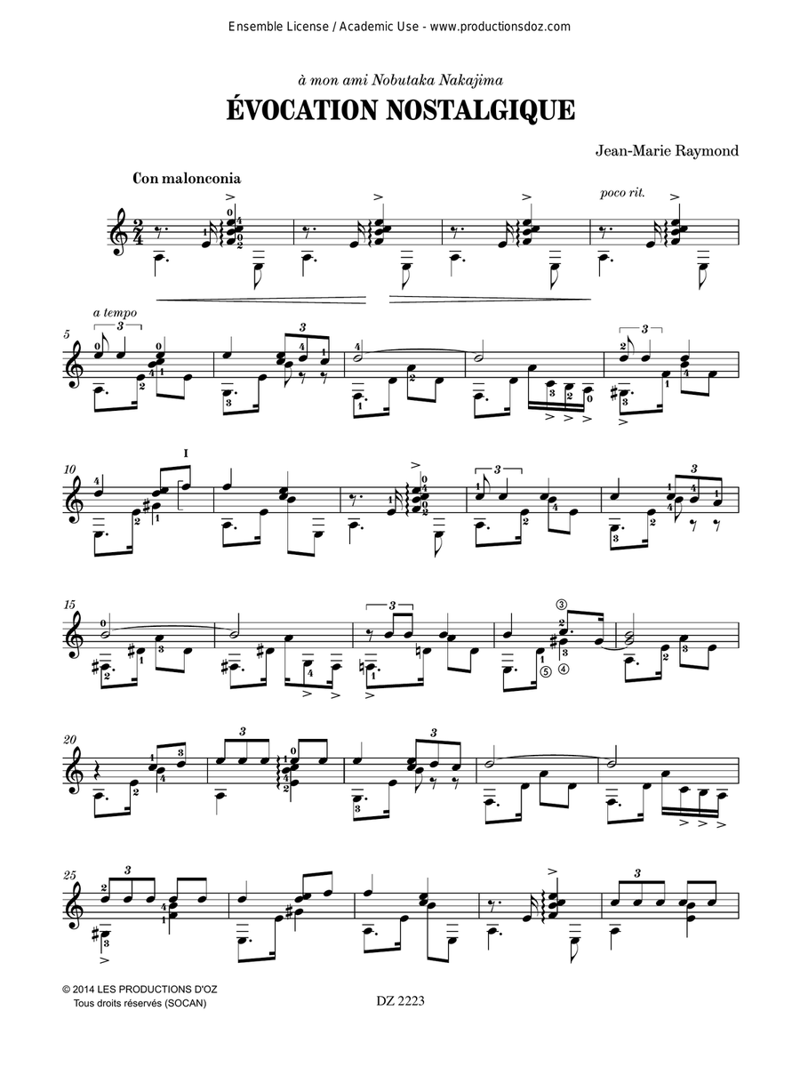 Évocation nostalgique Évocation nostalgique Classical Guitar scores gallery preview page 3