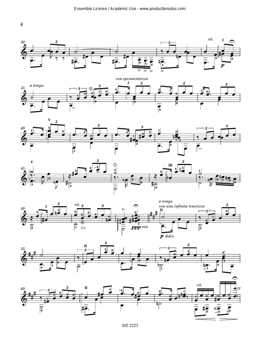 Évocation nostalgique Évocation nostalgique Classical Guitar scores gallery preview page 4