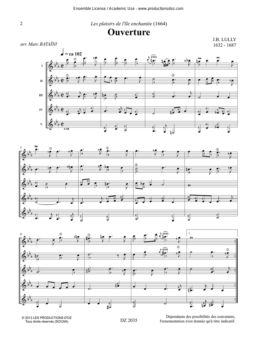 Les plaisirs de l’île enchantée Guitar Ensemble scores gallery preview page 2