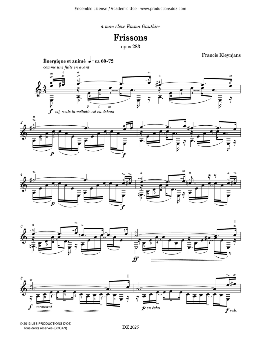 Frissons et Allihies Frissons et Allihies Classical Guitar scores gallery preview page 2